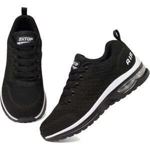 Ziitop Black Ladies Non Slip Lightweight Fashion Sneakers Breathable Sport Shoes